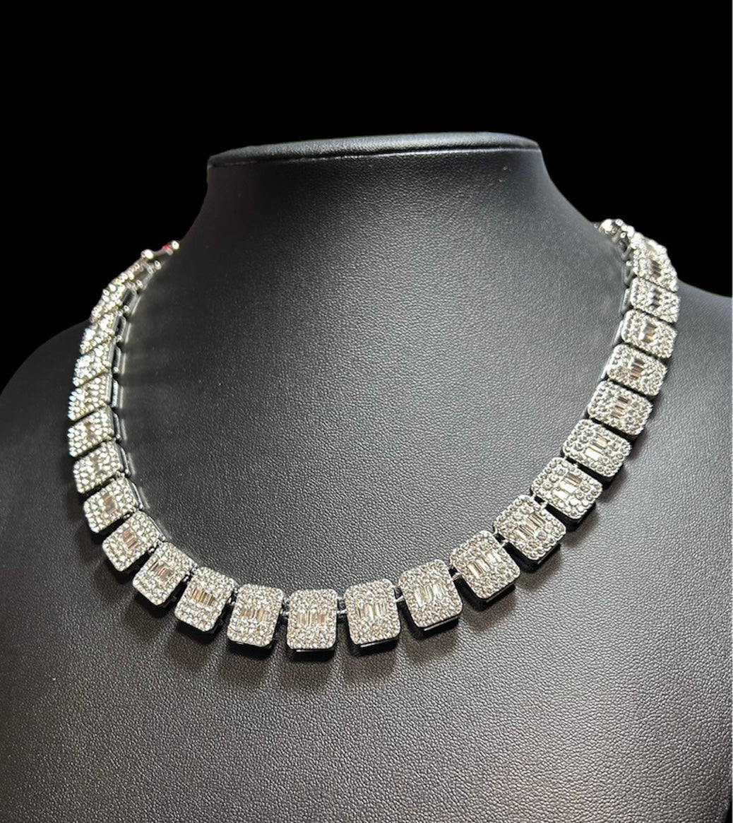 シルバー バケットダイヤ ネックレス