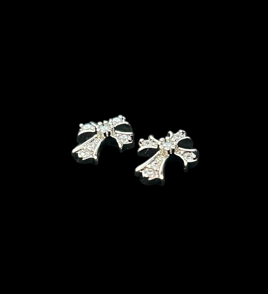 silver cross earrings