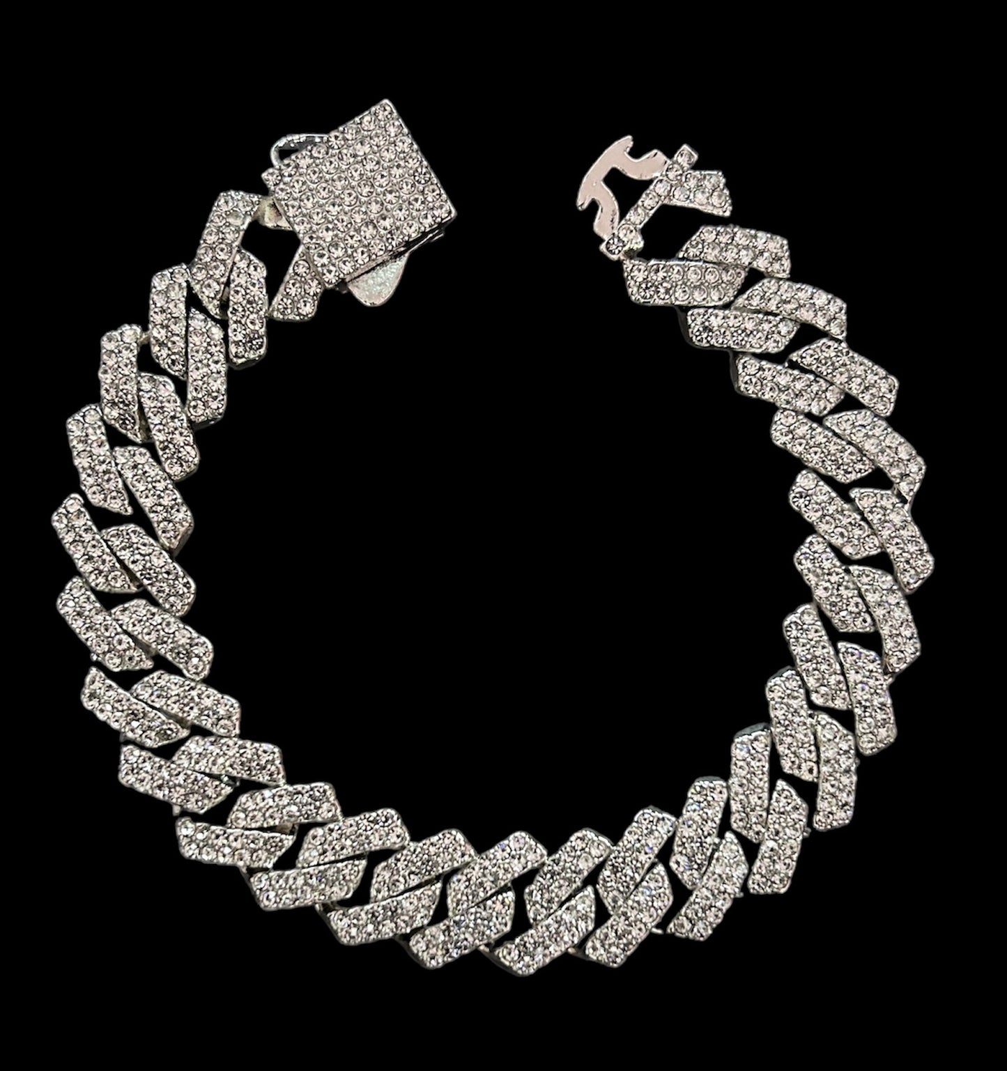 silver prong chain bracelet