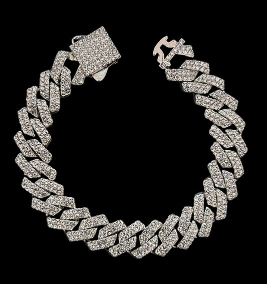 silver prong chain bracelet