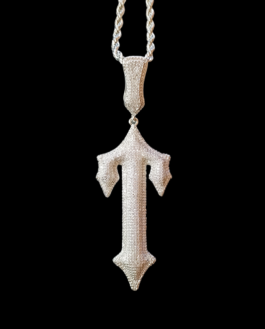 Silver BIG Savage Cross Chain Necklace