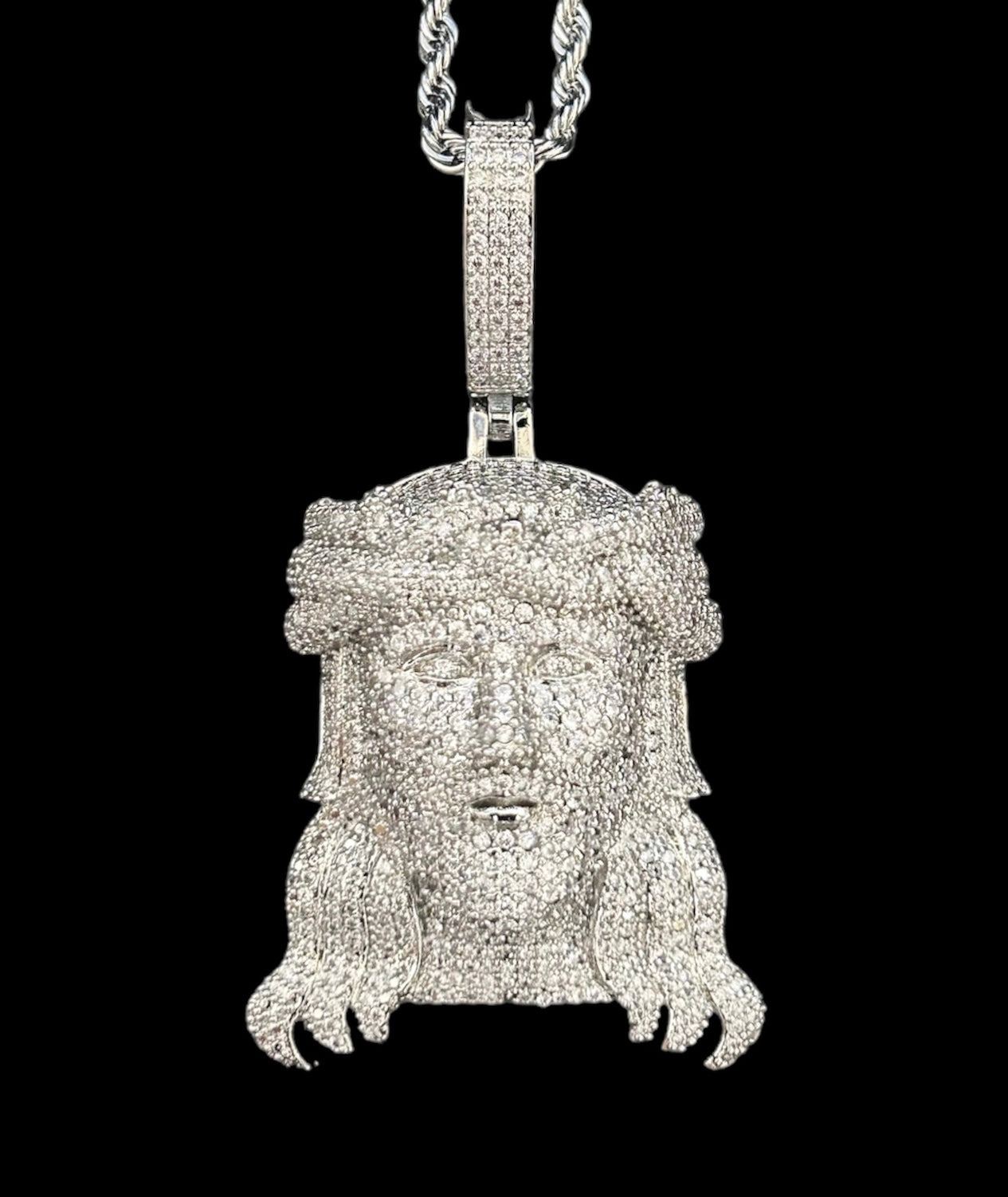 silver christ jesus necklace