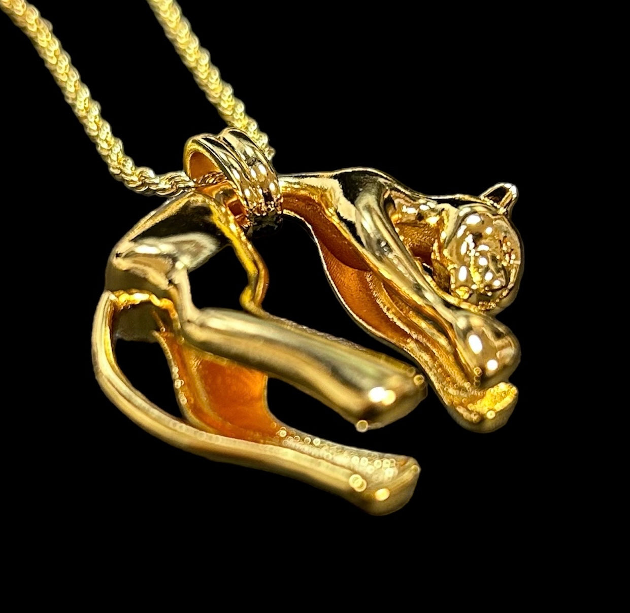 gold panther necklace