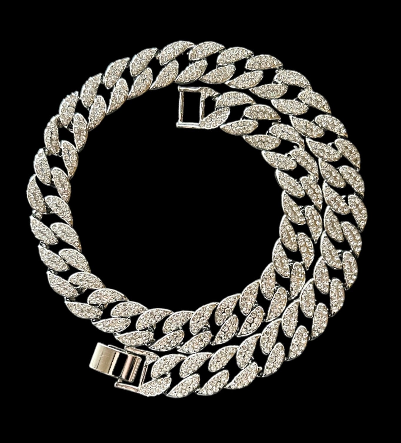 silver cuban chain necklace