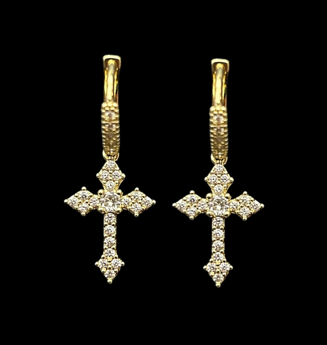 silver cross earrings