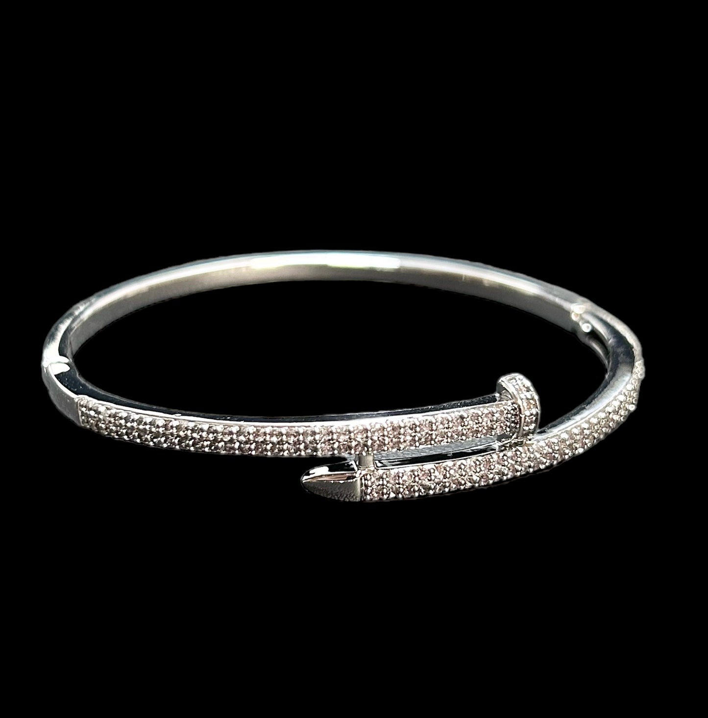 silver single nail bracelet