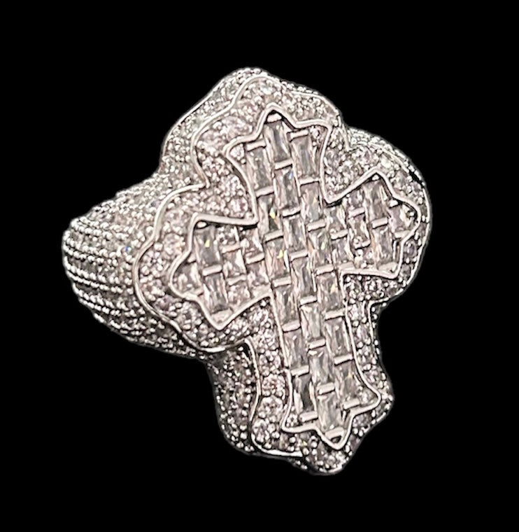 silver cross ring