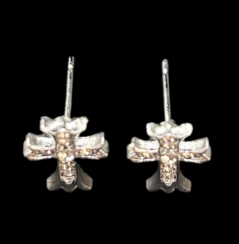 silver cross earrings