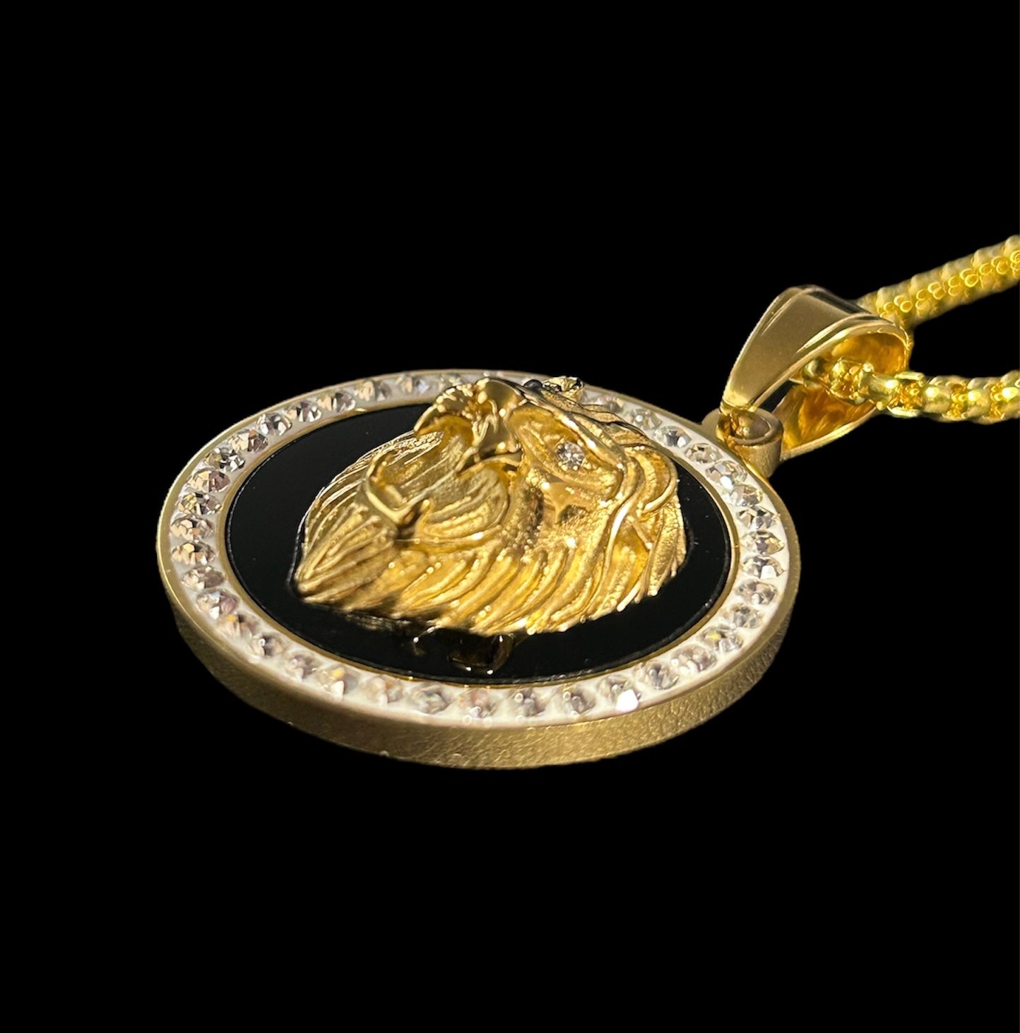 gold lion coin necklace