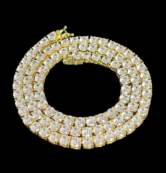 gold tennis chain necklace