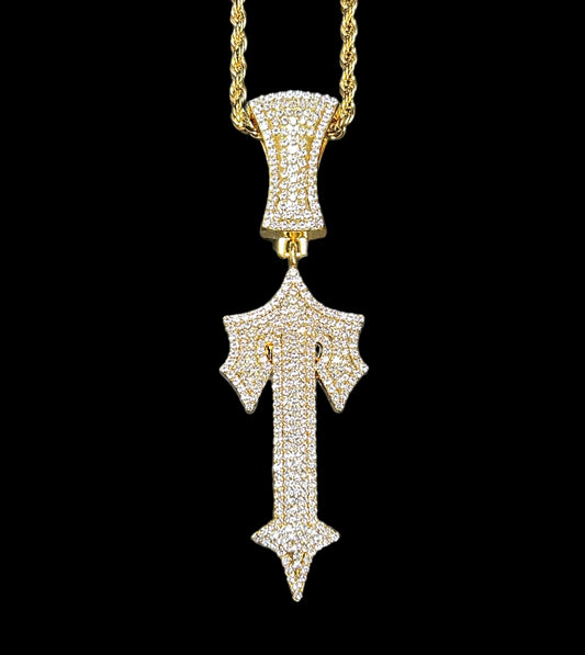 Gold Savage Cross Chain Necklace