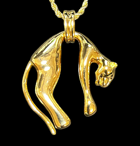 gold panther necklace