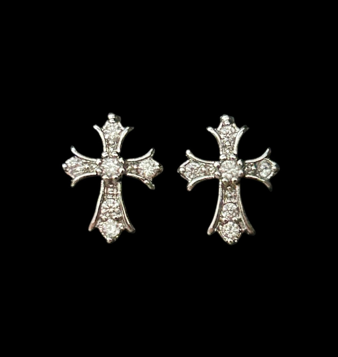 silver cross earrings