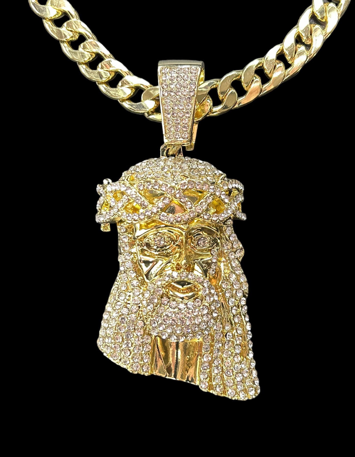 gold christ jesus necklace